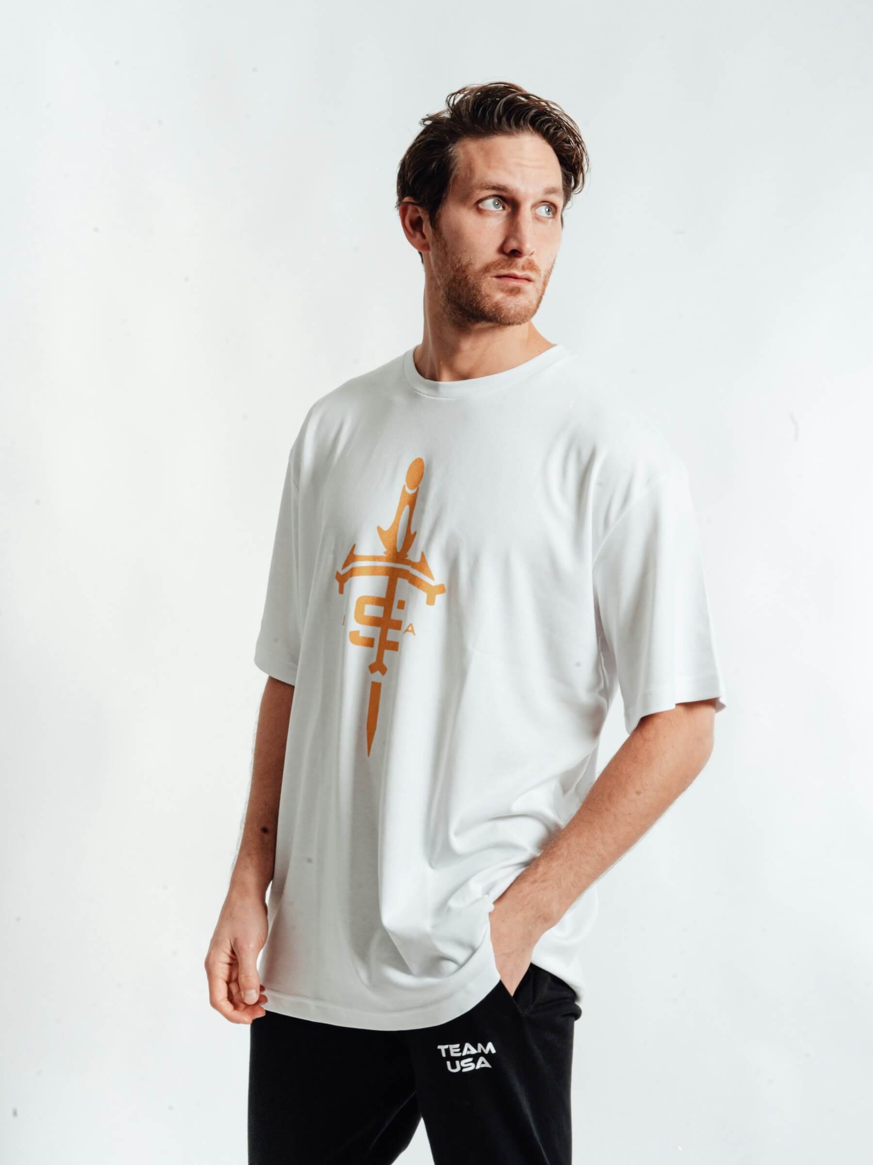 Printed cotton-blend T-shirt